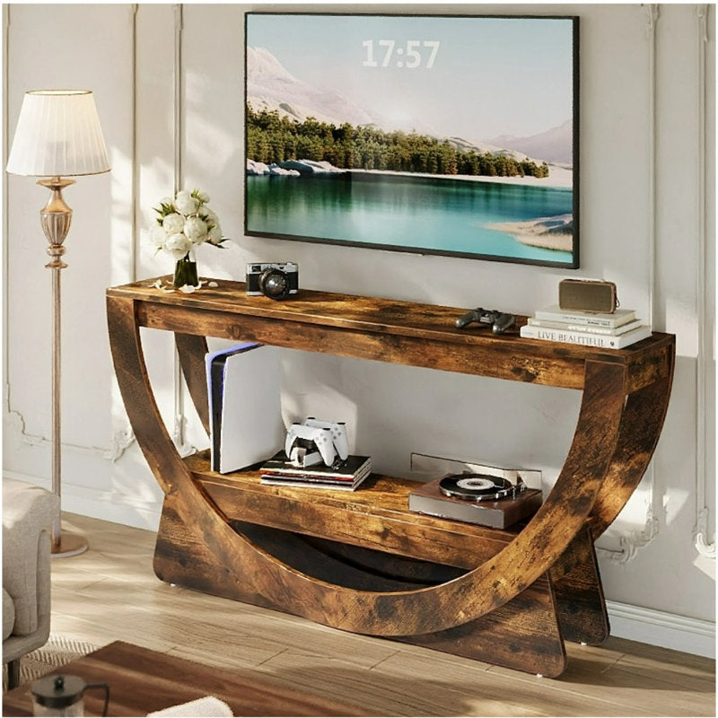 Rustic Ridge - 63" Farmhouse TV Stand for 75 Inch TVs Wood Console