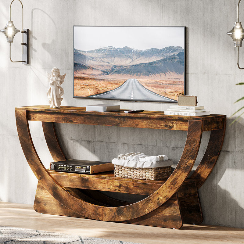 Rustic Ridge - 63" Farmhouse TV Stand for 75 Inch TVs Wood Console
