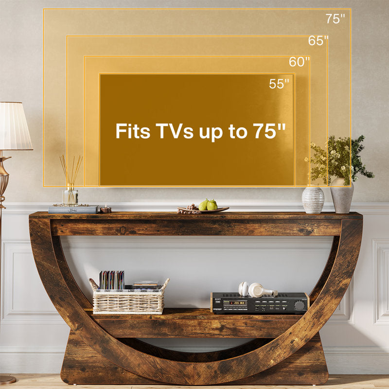 Rustic Ridge - 63" Farmhouse TV Stand for 75 Inch TVs Wood Console