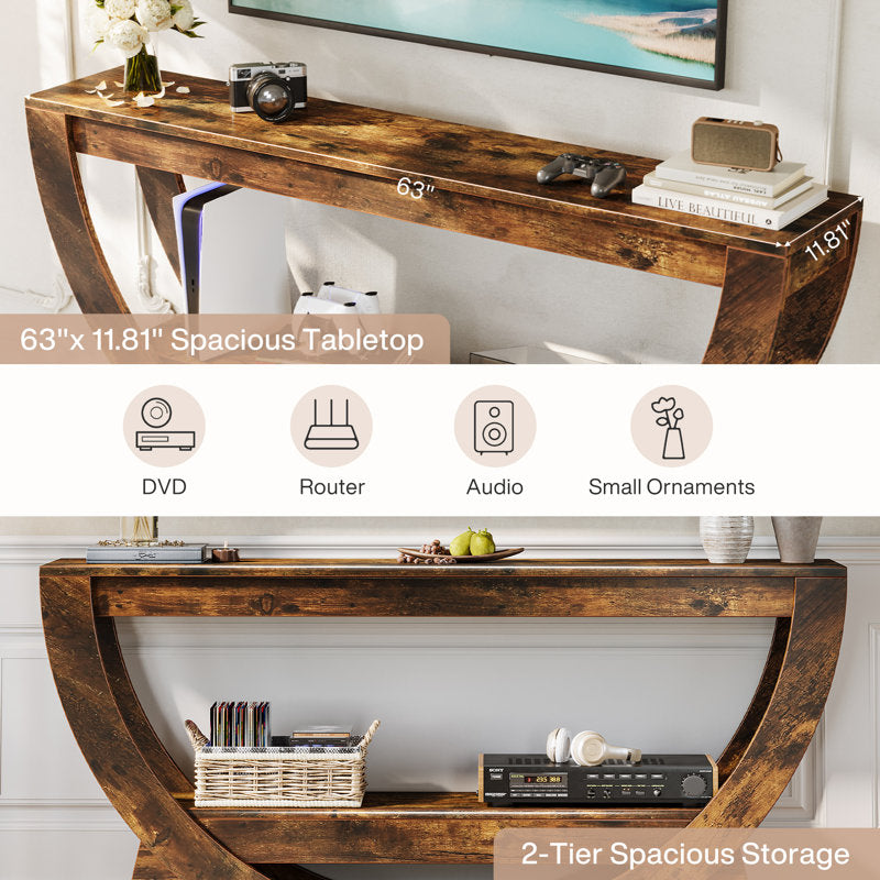 Rustic Ridge - 63" Farmhouse TV Stand for 75 Inch TVs Wood Console