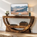 Rustic Ridge - 63" Farmhouse TV Stand for 75 Inch TVs Wood Console