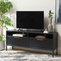 Aria Fluted TV Stand - Modern Wood Media Console for 60-inch TVs
