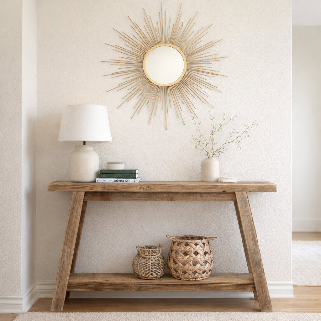 Camden Console - Reclaimed Wood Entryway Table Modern Slim Design
