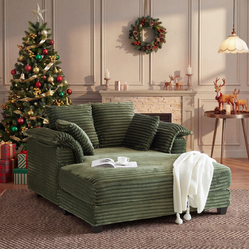 Elara - Corduroy Sleeper Sofa Bed with Twin Mattress & Chaise