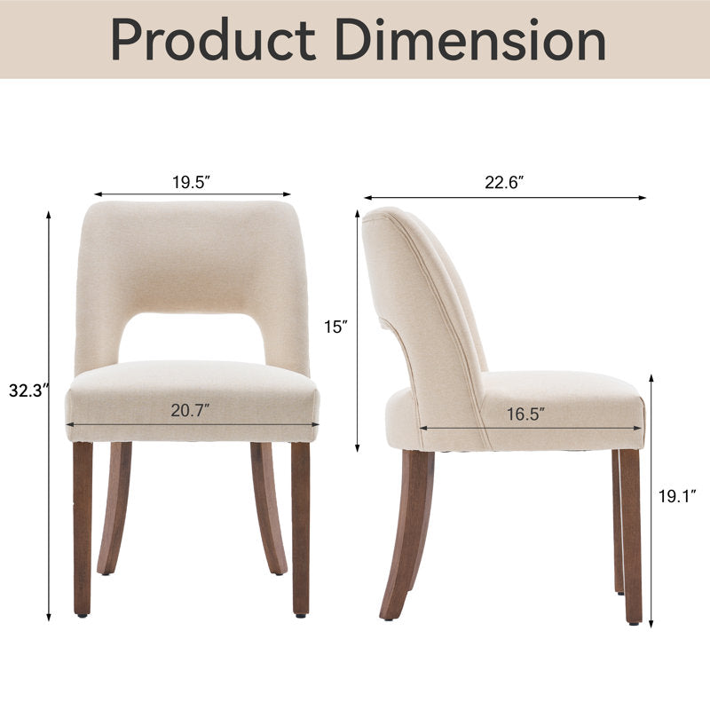 Elara Modern Upholstered Dining Chairs - Set of 4 Fabric Side Chairs