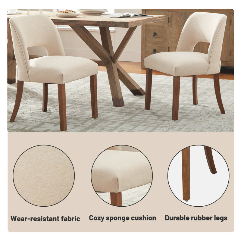Elara Modern Upholstered Dining Chairs - Set of 4 Fabric Side Chairs