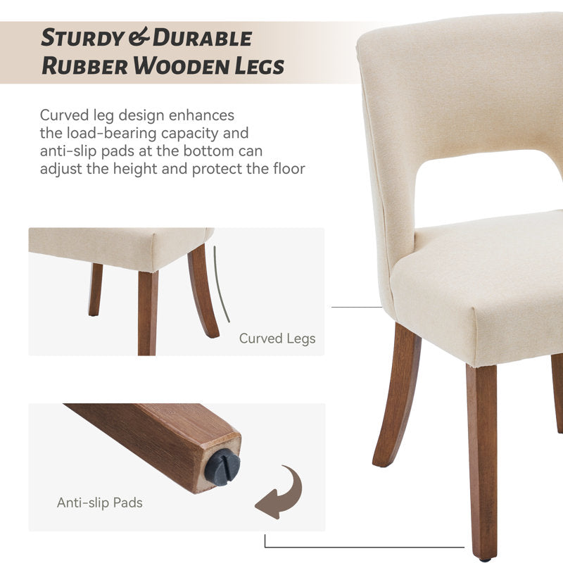 Elara Modern Upholstered Dining Chairs - Set of 4 Fabric Side Chairs