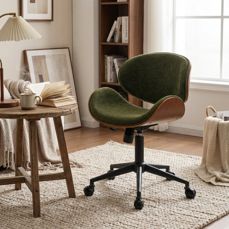 Elara - Bentwood Chenille Office Chair Swivel Task Desk Chair