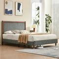 Linden - Upholstered Platform Bed Mid-Century Wood Frame Queen