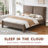 Elara Modern Upholstered Platform Bed - Tufted Fabric Queen Frame