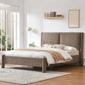 Elara Modern Upholstered Platform Bed - Tufted Fabric Queen Frame