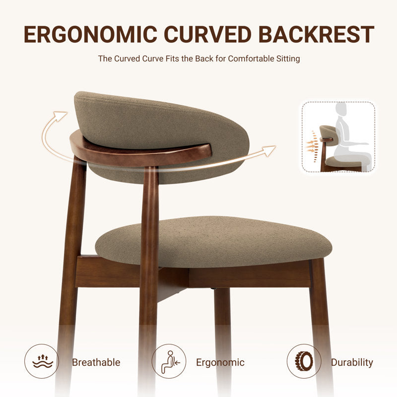 Arden Modern Upholstered Solid Wood Dining Chairs - Set of 6