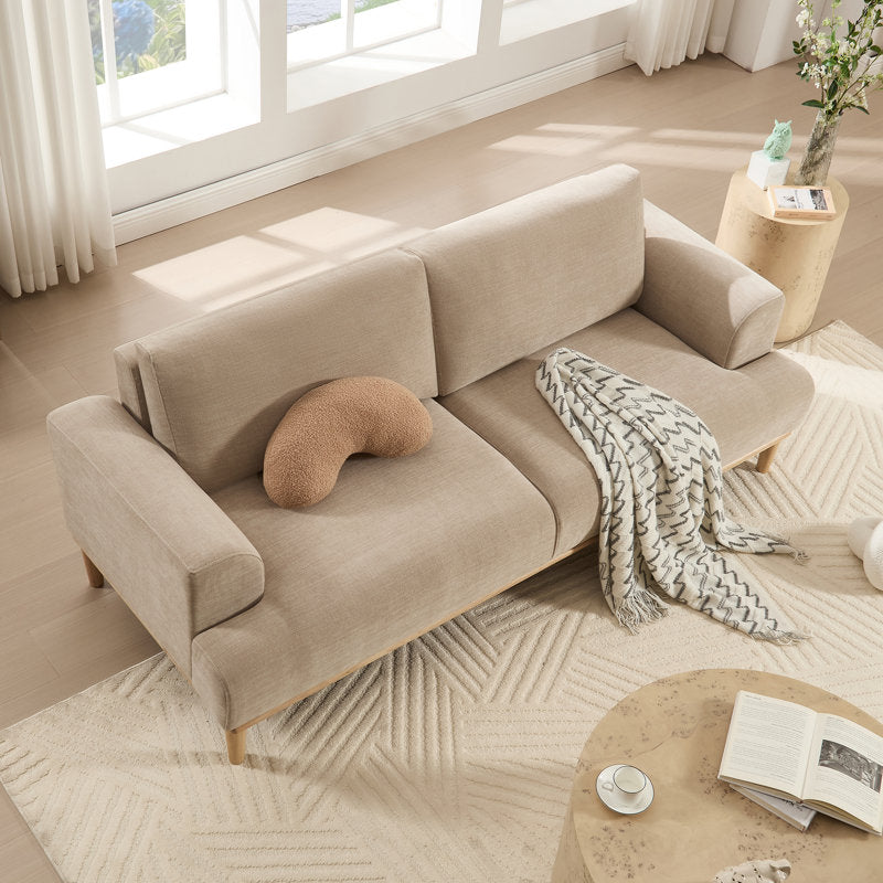 Elara Modern Minimalist Upholstered Sofa - Solid Wood Legs Living Room
