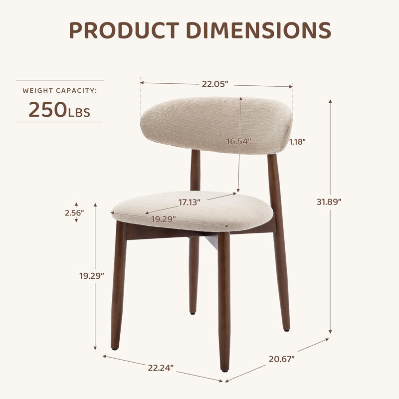 Vannie - Solid Wood Upholstered Dining Chairs Set of 6