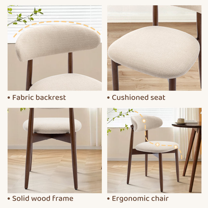 Vannie - Solid Wood Upholstered Dining Chairs Set of 6
