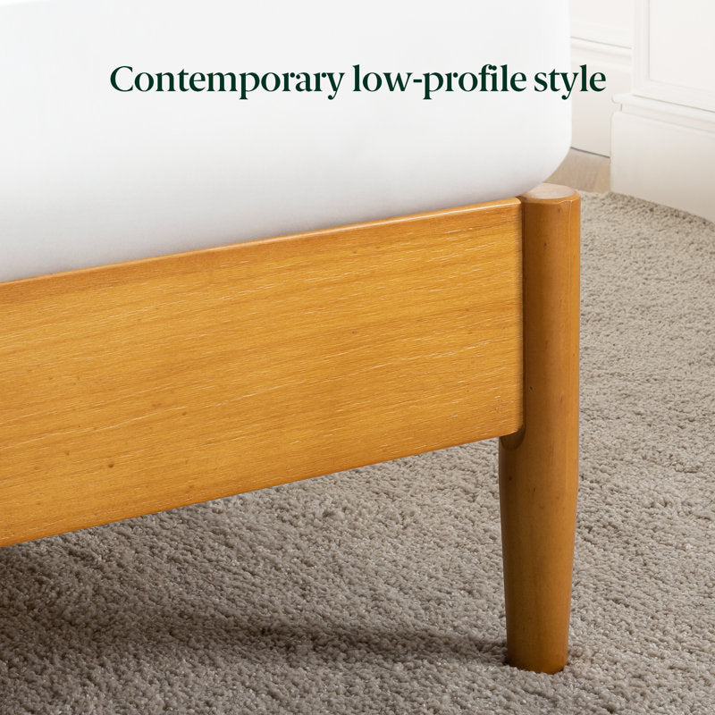 Whitman - Mid-Century Modern Solid Wood Platform Bed - Low Profile