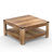 Zara Square Coffee Table - Farmhouse Oak Wood 2-Tier Storage